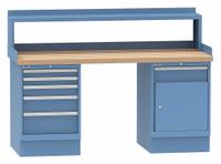 LISTA Workbench: Fixed Ht, Butcher Block, 72 in x 30 in, 1,000 lb Overall Load Capacity, Blue, Blue (MPN XSWB52-72BT/BB/SRS). Key specifications — Height Adjustability: Fixed Height; Brand: LISTA; Color: Blue.