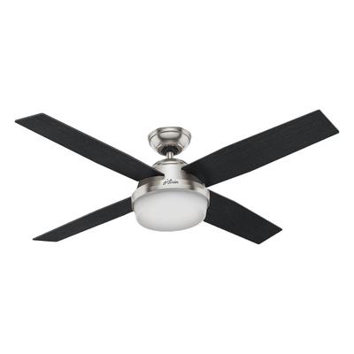 HUNTER Ceiling Fan: 52 in Blade Dia, Black Oak/Chocolate Oak, 3 Speeds, Light Kit - Decorative Office Ceiling Fans