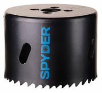 SPYDER Hole Saw: 3 5/8 in Saw Dia., 4/6 Teeth per Inch, 1 7/8 in Max. Cutting Dp, Bi-Metal (MPN 600098CF). Key specifications — attr1098070: 4/6; attr1098087: SPYDER; attr1098073: 1/2"-18.