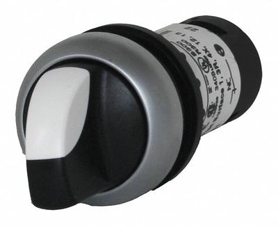 EATON Selector Switch: 22 mm Panel Mounting Size, 2 Positions, Short Lever, 1NO/1NC - Selector Switches