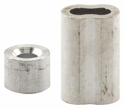 PRIME-LINE Ferrule and Stop: Aluminum, 4 9/16 in Overall Ht, 2 23/32 in Overall Wd - Cable Ferrules & Stops