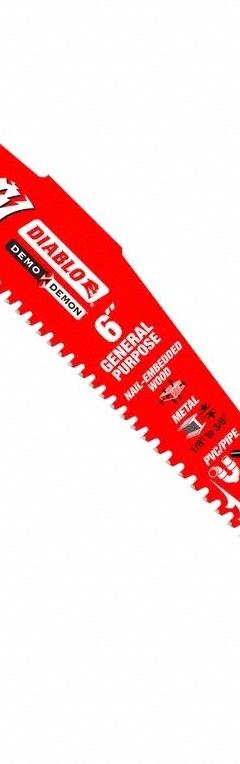 DIABLO Reciprocating Saw Blade: 6/9 Teeth per Inch, 6 in Blade Lg, 0.05 in Blade Thick, 10 PK (MPN DS0609CGP10). Key specifications — attr1109198: 6/9; attr1109200: Rigid for Straight Cuts; attr1109201: Straight; attr1109209: DIABLO.