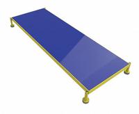 TRI-ARC Adjustable Height Work Platform: 8 in Platform Ht - Max, 24 in Platform Wd, Steel, Adj Ht (MPN MCOS72245). Key specifications — Brand: TRI-ARC; Color: Blue; Tread Type: Antifatigue Mat.