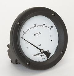 MIDWEST INSTRUMENT Differential Pressure Gauge: Back, 1/4 in NPT Female, Model 142, 4 1/2 in Dial (MPN 142-AC-00-OO-20H). Key specifications — Sensor Type: Diaphragm; Series: Model 142; Housing Material: Aluminum; Certificate of Calibration: Not Included.