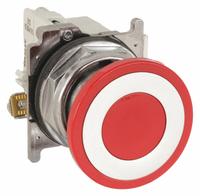 EATON Emergency Stop Push Button: Non-Illuminated, Mushroom Head Profile, Metallic, 30 mm, 1NC (MPN 10250T5B62-71X). Key specifications — Brand: EATON; Action: Maintained/Maintained; Series: 10250T; Push Button Material Type: Metallic.