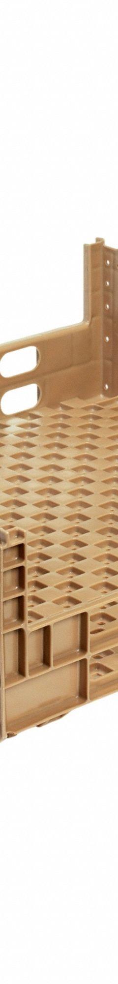 BUCKHORN Food Handling Container: Beige, Stacking Capable, 80 lb Load Capacity, -20°F Min Op Temp (MPN CT292609220500). Key specifications — Brand: BUCKHORN; Material: HDPE.