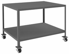 DURHAM MFG Work Table: Fixed Ht, Steel, 48 in x 36 in, 3,000 lb Overall Load Capacity (MPN MTM364836-3K295). Key specifications — Unit Type: Not Expandable or Modular; Assembly: Fully Assembled; Wheel Material: Phenolic; Frame Material Finish: Powder Coated; Mobility: Casters; Height Adjustability: Fixed Height; Caster Type: (4) Swivel Locking; Frame Construction: Welded Only.