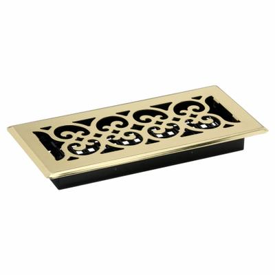 DECOR GRATES Floor Register: Floor, 11 1/2 in H, 5 1/2 in W, Decorative, Bright, Brass - Floor Registers