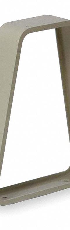 HALLOWELL Bench Pedestal: 12 in x 16 3/4 in, Aluminum, Tan, Powder Coated, Trapezoid Pedestal (MPN 4820PT). Key specifications — Color: Tan; Footplate Shape: Rectangular; Material: Aluminum; Finish: Powder Coated; Brand: HALLOWELL.
