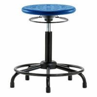 Stool: Polyurethane, Ht Range 20 1/2 in to 28 1/2 in, 13 in Seat Wd, 13 in Seat Dp, 5 Glides, Blue (MPN IPMBSO-RT-RG-BLU). Key specifications — Brand: APPROVED VENDOR; Foot Support: Yes; Base Material: Steel; ESD-Safe: Not ESD Safe; Number of Casters: 0.
