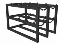 DURHAM MFG Gas Cylinder Rack: Vertical, 30 in x 48 in x 30 in, For 8 Cylinders (MPN GCRV-304830-08T). Key specifications — attr34863: DURHAM MFG; attr34955: Powder Coated; attr34956: Black.