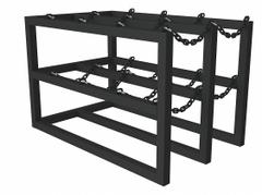 DURHAM MFG Gas Cylinder Rack: Vertical, 30 in x 48 in x 30 in, For 8 Cylinders (MPN GCRV-304830-08T). Key specifications — attr34863: DURHAM MFG; attr34955: Powder Coated; attr34956: Black.