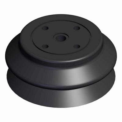 SMC Vacuum Pad: Bellows, w/o Adapter, 80 mm Pad Dia, Silicone, Black, 40, 37 mm Pad Ht - Bellows Type Automotive & Industrial Vacuum Pads