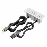 WIREMOLD Furniture Power Outlet: 3 Outlets, 10 ft Cord Lg, White, 5-15R, 7.63 in Wd, Straight Plug (MPN MDSF10-WH). Key specifications — Shape: Rectangular; Brand: WIREMOLD; USB Connectors Included: Type C; Mounting Style: Recessed.
