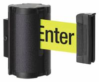 LAVI Retractable Belt Barrier: 10 ft Belt Lg, Caution Messaging, Yellow, Caution Do Not Enter (MPN 50-3010WB/FY/S6). Key specifications — Message Color: Black; Frame Color: Black; Brand: LAVI; Belt Color: Yellow.