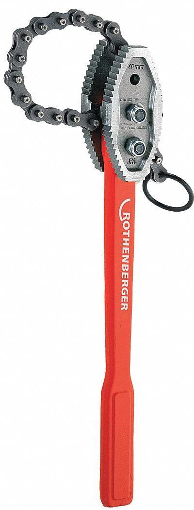 ROTHENBERGER Chain Wrench: For 6 3/5 in Outside Dia - Single End Chain Tongs