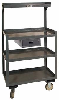 APPROVED VENDOR Mobile Workstation: 1,200 lb, 4 Shelves, 36 in Work Surface Ht, Polyurethane (MPN PSD-2430-4-D-95). Key specifications — Brand: APPROVED VENDOR; Caster/Wheel Configuration: (2) Rigid; Handle Type: No Handle.
