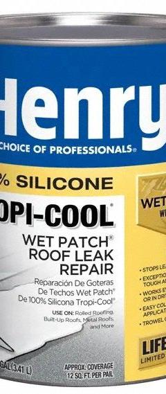 Roofing Sealant: White, 1 gal, Putty Knife/Trowel (MPN HE885042). Key specifications — Color: White; Brand: HENRY; Container Type: Pail.