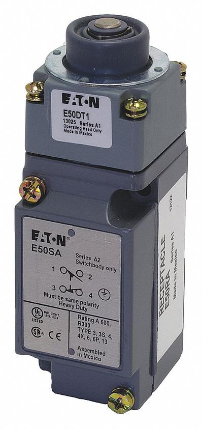 EATON Plunger Limit Switch: Plunger Actuator, Momentary/Momentary, Metallic - Top-Mount Plunger Limit Switches
