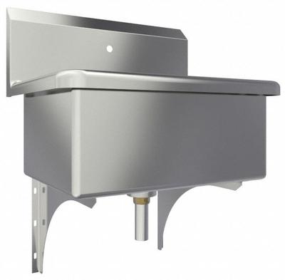 SANI-LAV Scrub Sink: 1 Stations, 10 1/2 in Bowl Dp, 22 in Bowl Lg, 16 1/2 in Bowl Wd - One-Station Wall-Mounted Hand Sinks without Faucets