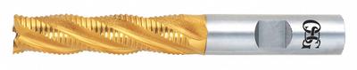 OSG Roughing End Mill: High Speed Steel, TiN Coating, 4 Flute, 3/4" Mill Dia - General Purpose High-Speed Steel Roughing End Mills