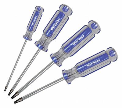 WESTWARD Magnetized Tip Screwdriver Set: 1-10 Pieces, 4 Pieces, Square Tip - General Purpose Screwdriver Sets