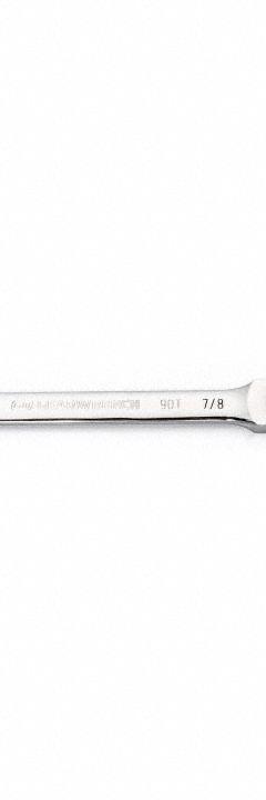 GEARWRENCH Combination Ratcheting Wrench: Alloy Steel, Full Polish Chrome, 7/8 in Head Size, Std (MPN 86751). Key specifications — attr309600: 7/8 in; attr309611: Full Polish Chrome; attr309610: Alloy Steel; attr309604: Yes; attr309612: No; attr309613: No; attr309615: No; attr324932: GEARWRENCH.