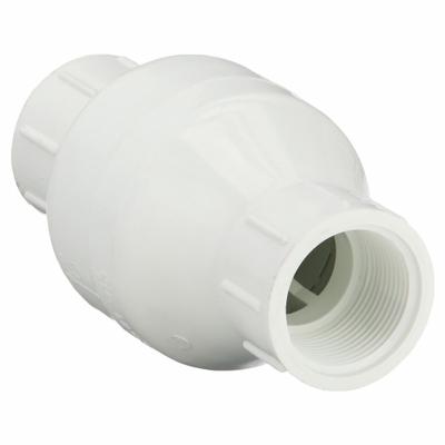 Dayton Spring Check Valve: Inline Valve Body, 1 1/4 in Pipe Size, IPT x IPT, PVC - PVC Poppet Check Valves