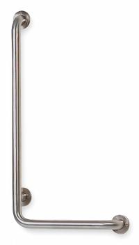 APPROVED VENDOR Wall Grab Bar: Angled, 32 in Lg, 1 1/2 in Dia, Stainless Steel, Unfinished (MPN 3P922). Key specifications — Brand: APPROVED VENDOR; Mount Orientation: Left-Hand.