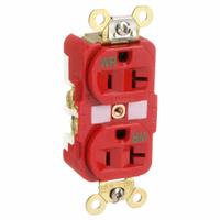 HUBBELL Receptacle: Duplex, 5-20, Red, 125V AC, 20 A, 2 Pole / 3 Wire (MPN HBL5362RWR)