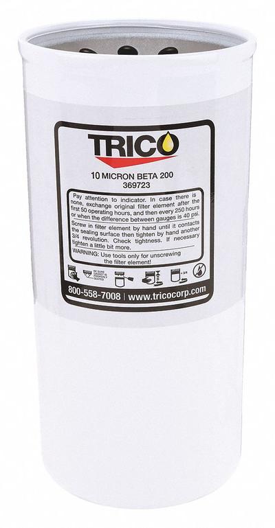 TRICO Hydraulic Filter Element: 60 gpm Max Flow Rate, 120 psi Max Pressure - Replacement Filters for Filtration Carts