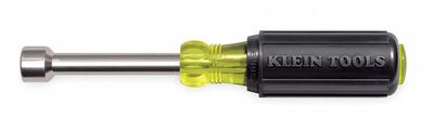 KLEIN TOOLS Hollow Round Shank Nut Driver: Straight, SAE, With Magnetized Tip, Std - Fastener-Holding Nut Drivers