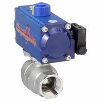 DYNAQUIP CONTROLS Pneumatically Actuated Two-Way Ball Valve: 1 1/2 in, Stainless Steel, FNPT x FNPT (MPN P2S27AJSR06310A). Key specifications — Brand: DYNAQUIP CONTROLS; Pilot Solenoid Voltage: 115V AC.