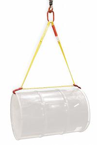 LIFT-ALL Drum Sling: Metal, 1,500 lb Wt Capacity, For 24 in Min. to Max. Drum Dia, Rim, Horizontal (MPN DSH601D). Key specifications — Color: Yellow; For Drum Material: Metal; Grip Location: Rim; Material: Polyester; Brand: LIFT-ALL.