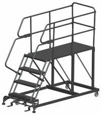 BALLYMORE Mobile Work Platform: 3.3 ft Platform Ht - Max, 36 in x 72 in, Steel, 800 lb Load Capacity (MPN SEP4-3672). Key specifications — Folding: Not Foldable; Mobility: Rolling; Brand: BALLYMORE; Color: Gray; Height Adjustability: Fixed Height; Includes Handrails: Handrails Included; Locking Mechanism: Foot-Activated Step Lock; Handrails: Includes Handrails.