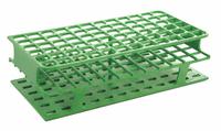 Tube Rack: 2 7/8 in Overall Wd, 9 7/8 in Overall Ht, 5 in Overall Lg, POM, Green, (72) Wells (MPN HS27512C). Key specifications — Material: POM; Mounting Location: Benchtop; Color: Green; Product Type: Test Tube Rack; Total Holding Capacity: (72) Wells; Brand: HEATHROW SCIENTIFIC.