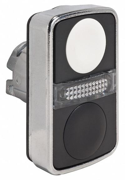 SCHNEIDER Multihead Operator: Illuminated, 3 Button, Flush Profile - Illuminated Multihead Push-Button Operators