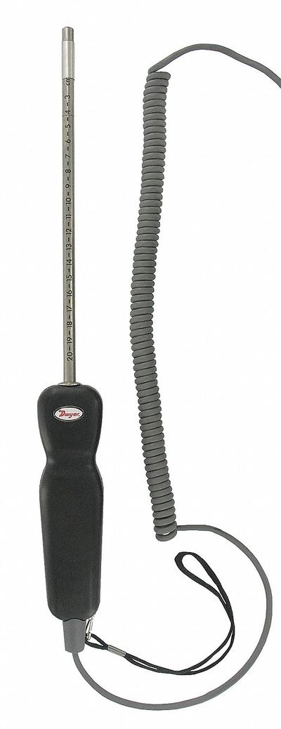 Dwyer Thermo-Anemometer: Thermo-Anemometer, Hot Wires, Vanes & Probes, 8 in, Probes