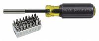 KLEIN TOOLS Multi-Bit Screwdriver: 21 or More Tips, 33 Pieces, 32 Bits, Alloy Steel, Single End (MPN 32510). Key specifications — attr1213245: Spanner: 4, 6, 8, 10; attr1213221: Cushion; attr1213219: KLEIN TOOLS.