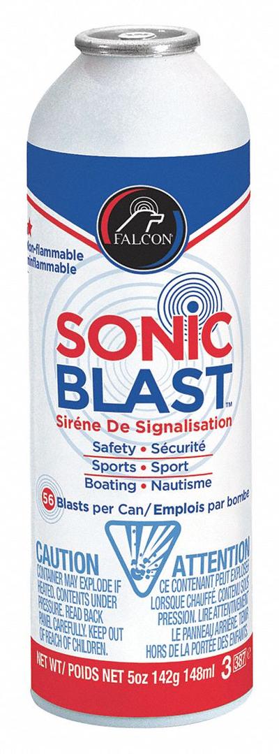 SONIC BLAST Personal Safety Horn Refill: 120 dB, 5 oz Net Wt, Metal, 39 ft Coverage - Refills for Personal Safety Horns