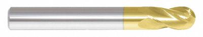 APPROVED VENDOR Ball End Mill: Carbide, TiN Coated, Double End, 4 Flute, 7/16" Mill Dia - Double-End Carbide Ball End Mills