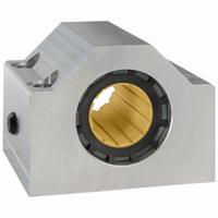THOMSON Mounted Plain Linear Bearing: Single, 1 1/8 in Inside Dia, Polymer, PLBM (MPN PLBM30). Key specifications — Liner: Polymer; Material: Anodized Aluminum.