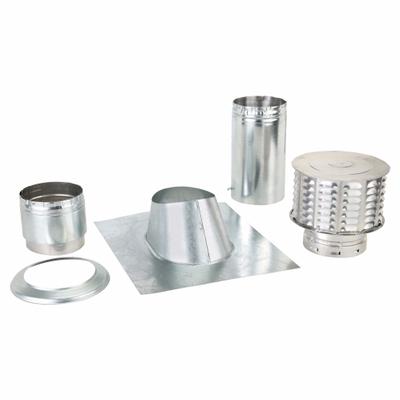 AMERI-VENT Gas Vent Pipe Kit: 6 in Duct, 1 ft Lg, Steel, Category I, Std Pipe - Gas Vent Kits