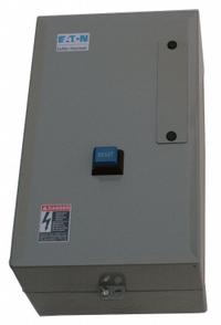 EATON Definite Purpose Magnetic Motor Starter: Non-Reversing, 3 Poles, 40 A, 24V AC Coil, Thermal (MPN A25CGE40T). Key specifications — Brand: EATON; Thermal Units Required: 3 Thermal Units Required (Not Included).