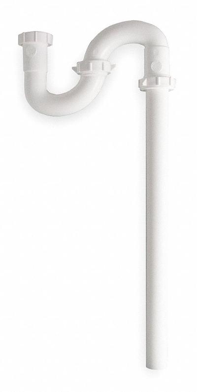 APPROVED VENDOR Trap: Plastic, White, 1 1/2 in Nominal Pipe Size, 19 1/2 in Overall Lg - S-Traps