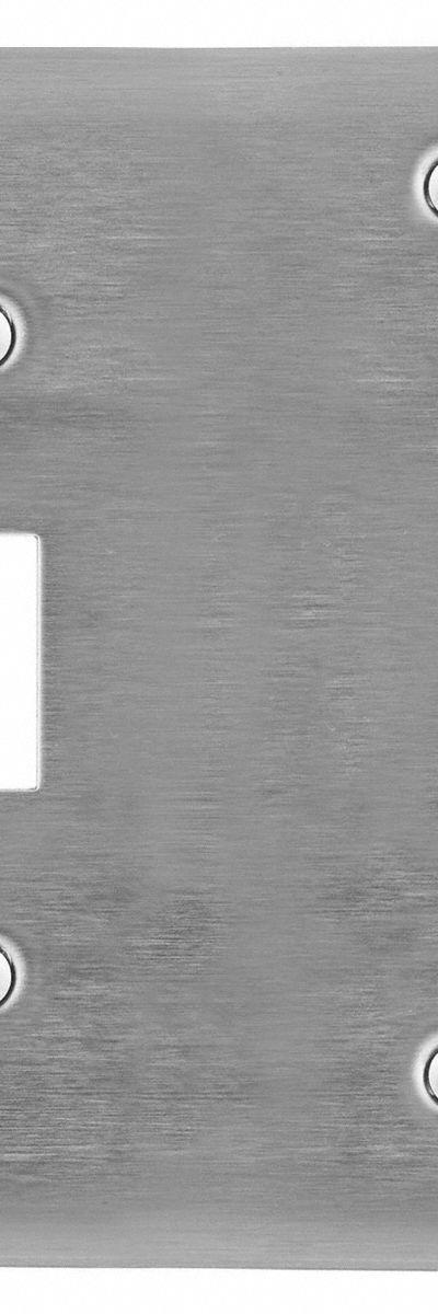 HUBBELL Wall Plate: Combo, 2 Gang, Silver, Std Size - Combination Wall Plates