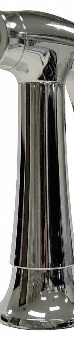DANCO Kitchen Sprayer: Plastic, Chrome, 3 1/2 in Overall Lg, 1/2" Connection Size, NPSM, Guide (MPN 9D00010330). Key specifications — Inlet Connection Type: NPSM; Brand: DANCO; Connection Size: 1/2"; Color/Finish: Chrome; Includes: Guide; Material: Plastic; Product Type: Kitchen Sprayer.