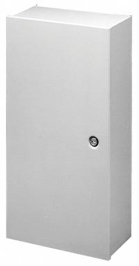 HOFFMAN Enclosure: Steel, 42 in x 36 in x 9 in, NEMA 1, Solid Cover, Hinged, Painted (MPN A42N3609). Key specifications — Brand: HOFFMAN; Closure Method: 1/4-Turn Latch; Knockouts: Not Included.