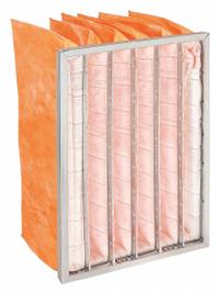 GRAINGER Pocket Air Filter: 24 in x 12 in x 15 in, MERV 11, Orange, Synthetic, 6 Pockets (MPN 5M412). Key specifications — Display Sell UOM: EA; Brand: GRAINGER; Media Material: Synthetic; Performance Rating: MERV 11.
