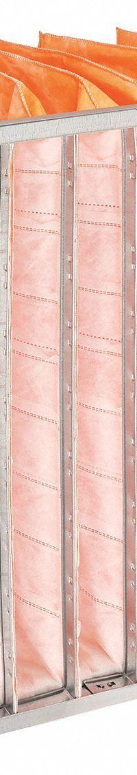 GRAINGER Pocket Air Filter: 24 in x 12 in x 15 in, MERV 11, Orange, Synthetic, 6 Pockets (MPN 5M412). Key specifications — Display Sell UOM: EA; Brand: GRAINGER; Media Material: Synthetic; Performance Rating: MERV 11.